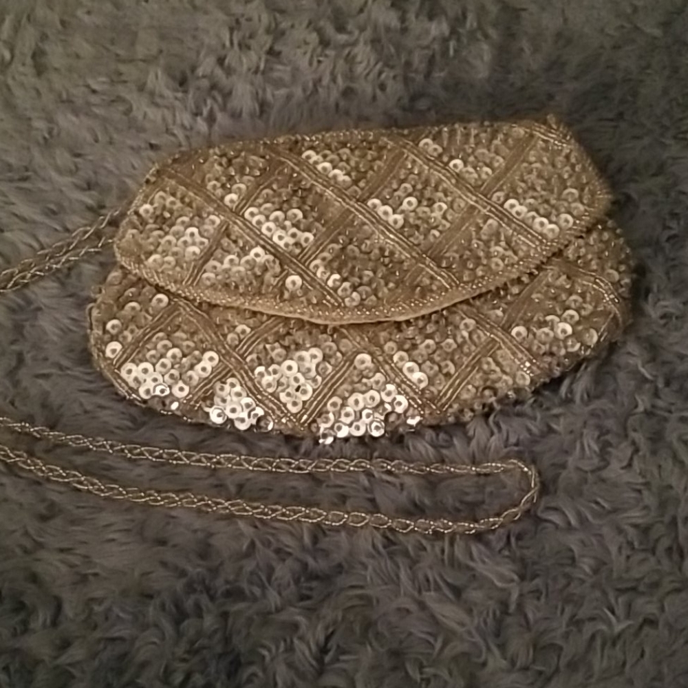 Vintage Silver beaded La Regale cocktail bag